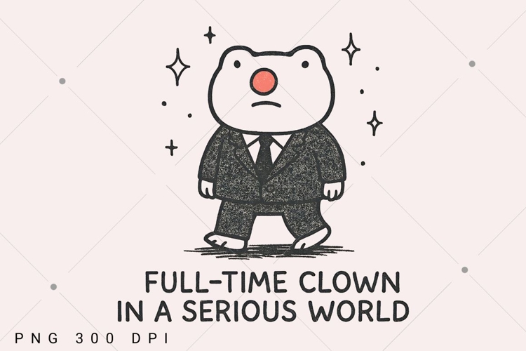 Full Time Clown in a Serious World PNG, Funny Clown Nose