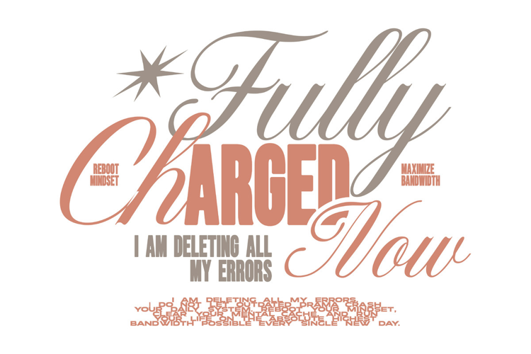 Fully Charged Retro Typography Quote T shirt Design