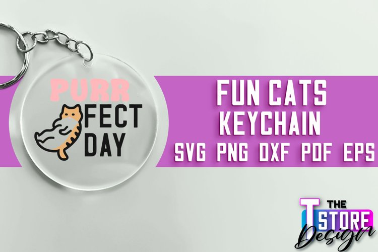 Fun Cats Keychain SVG Design | Happy Quotes | SVG File
