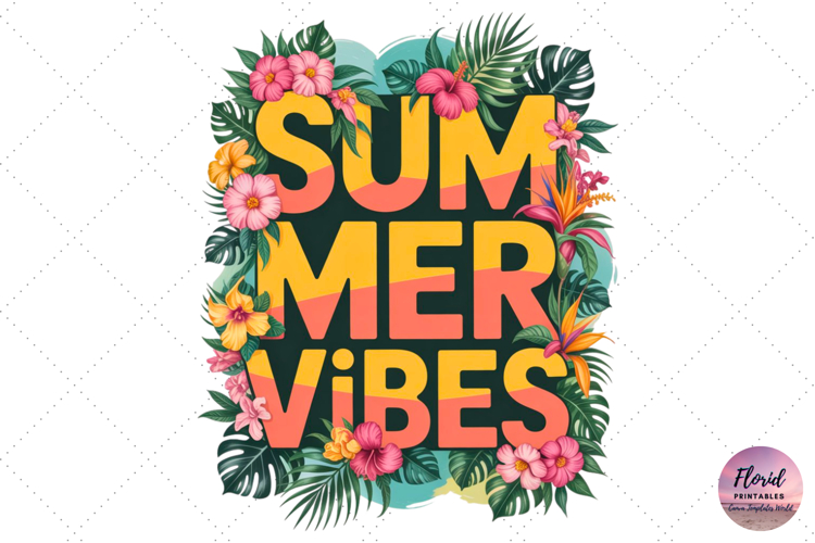 Color Splash Summer Vibes PNG for T-Shirts