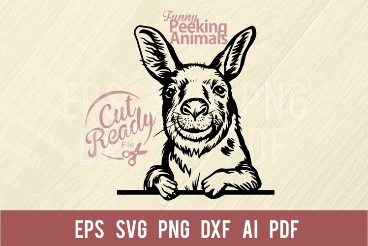 Peeking Kangaroo SVG | Comic Animal SVG | Funny Animals SVG example image 1