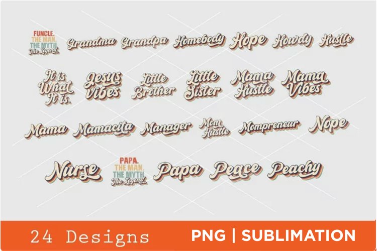 24 Retro Text State Sublimation