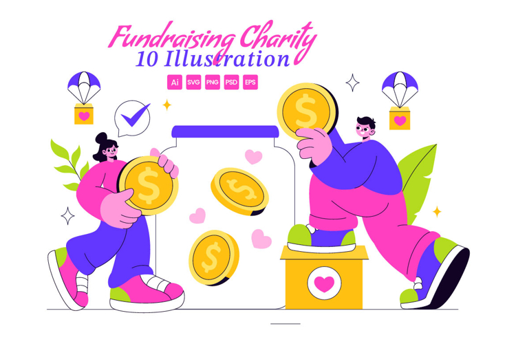 10 Fundraising Charity Illustration