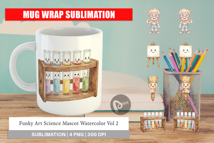 Funky Art Science Mascot Mug Wrap