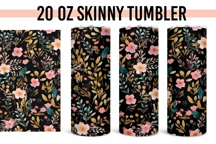 Fun Floral Print - 20 oz Straight Tumbler