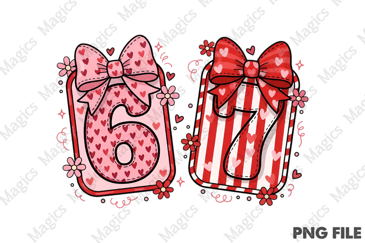 Funny 6 7 Valentine Png, Six Seven PNG
