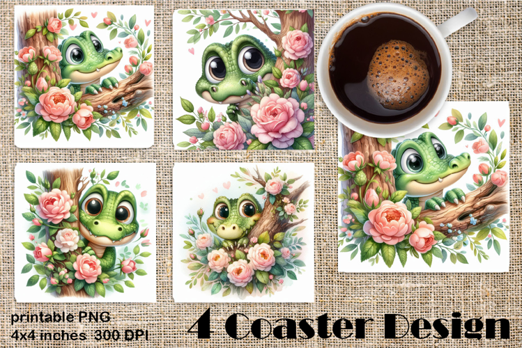 Funny africa animal Coaster Sublimation |Lion in roses