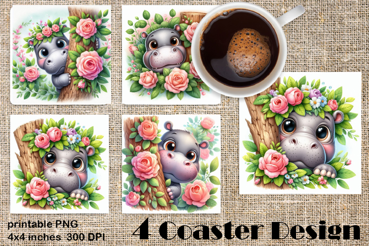 Funny africa animal Coaster Sublimation |Lion in roses