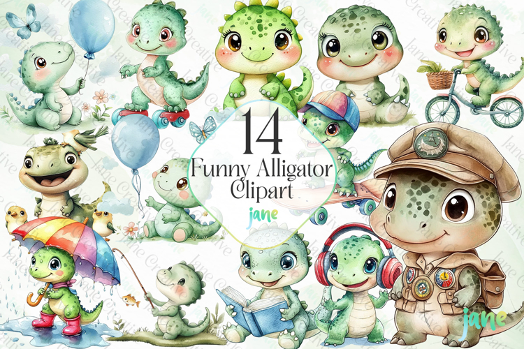 Funny Alligator Clipart
