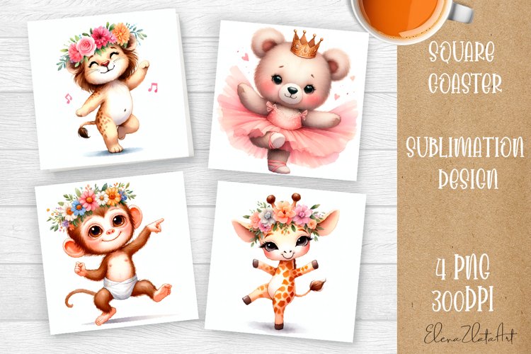 Funny animal Coaster Sublimation |cute animal