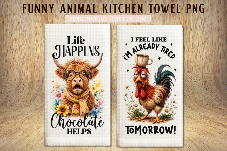 Funny Animal Kitchen Towel PNG