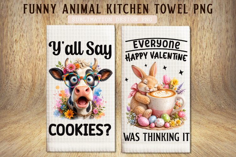 Funny Animal Kitchen Towel PNG