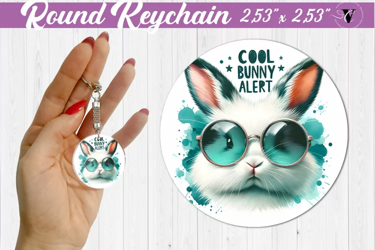 Round keychain sublimation | Funny animals| Easter