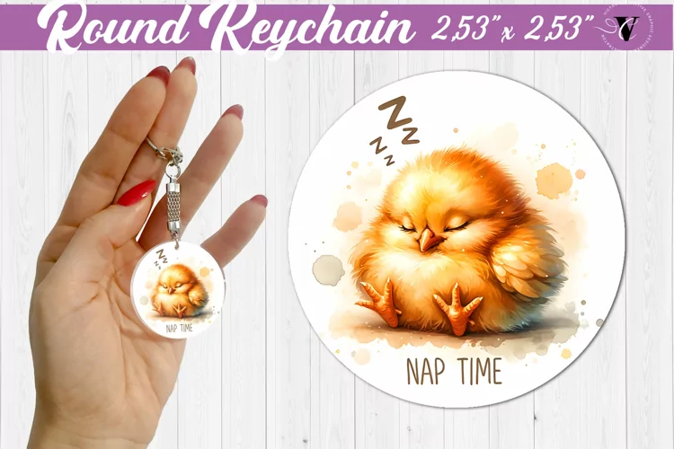 Round keychain sublimation | Funny animals| Easter