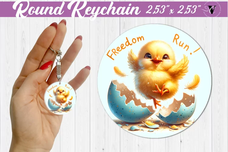 Round keychain sublimation | Funny animals| Easter