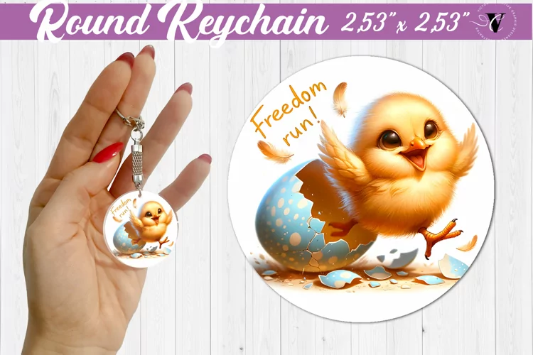 Round keychain sublimation | Funny animals| Easter