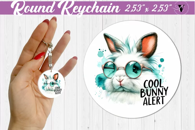 Round keychain sublimation | Funny animals| Easter