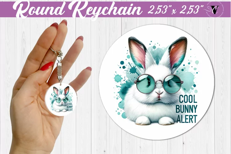 Round keychain sublimation | Funny animals| Easter