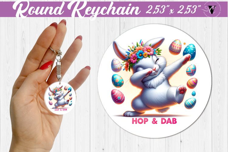 Round keychain sublimation | Funny animals| Easter example image 1