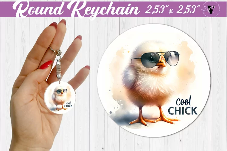 Round keychain sublimation | Funny animals| Easter