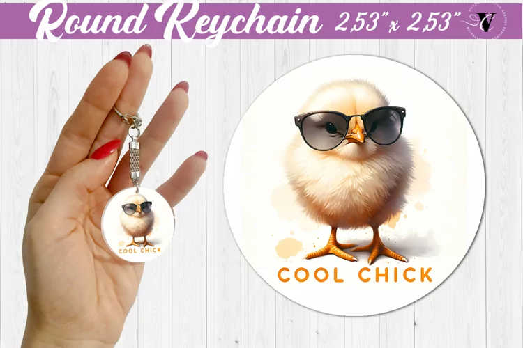 Round keychain sublimation | Funny animals| Easter