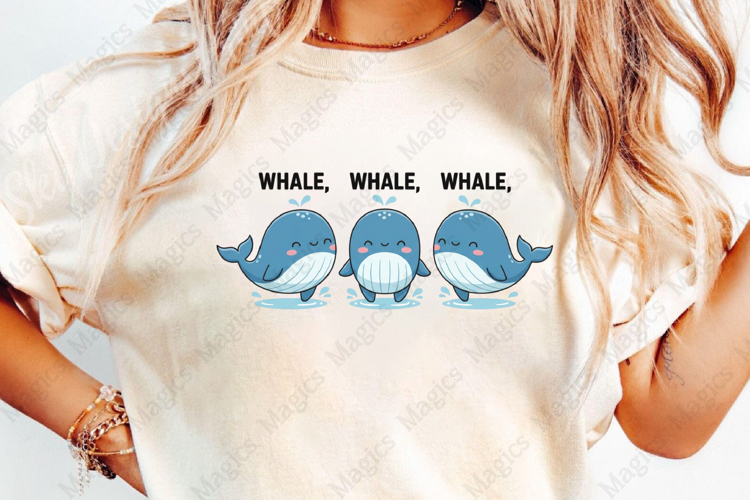 Whale, Whale, Whale Sublimation Design