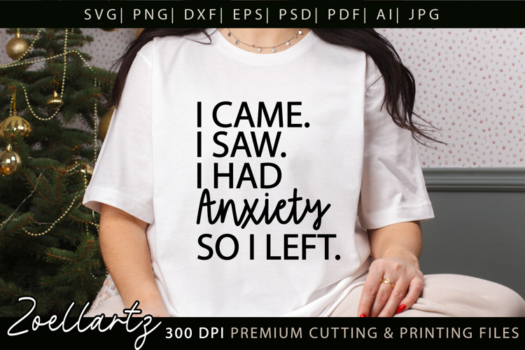 Funny Mental Health SVG Sarcastic Anxiety T-shirt Mug Design