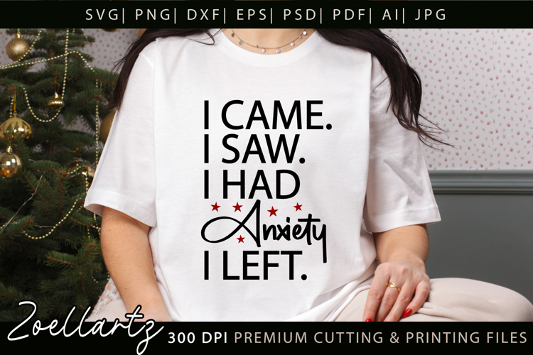 Funny Mental Health SVG Sarcastic Anxiety T-shirt Mug Design