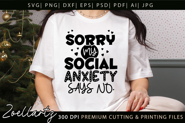 Funny Mental Health SVG Sarcastic Anxiety T-shirt Mug Design