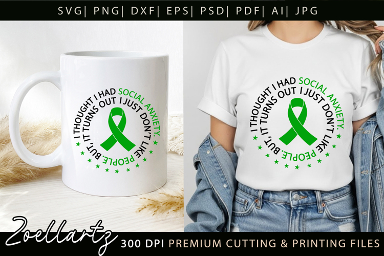 Funny Mental Health SVG Sarcastic Anxiety T-shirt Mug Design