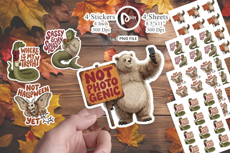 Funny Autumn Water Cryptid Sticker