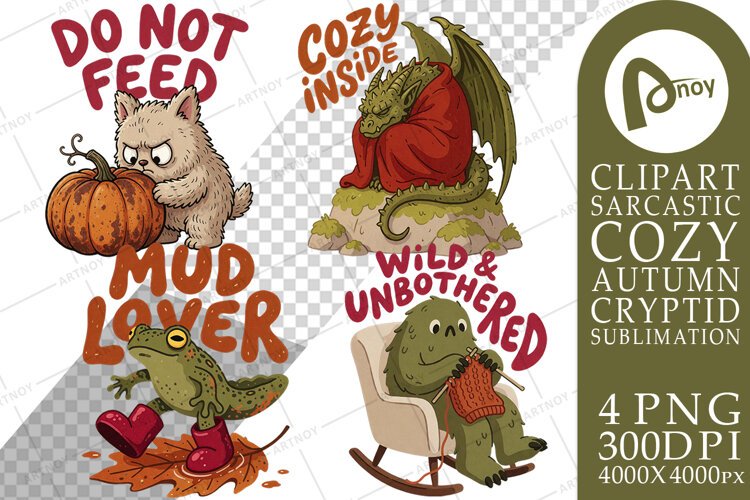 Funny Autumn Water Cryptid Sublimation example image 1