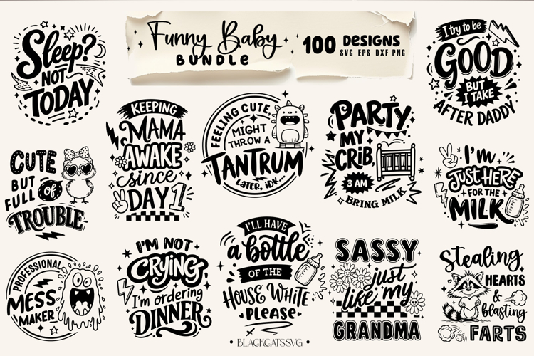 Funny baby Bundle 100 designs SVG, Funny baby svg