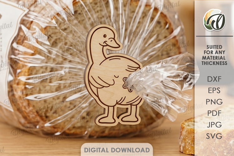 Funny Bag Clip Laser Cut. Food Clip. Duck SVG