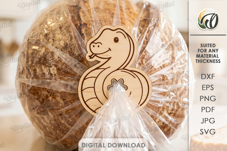 Funny Bag Clip Laser Cut. Food Clip. Snake SVG