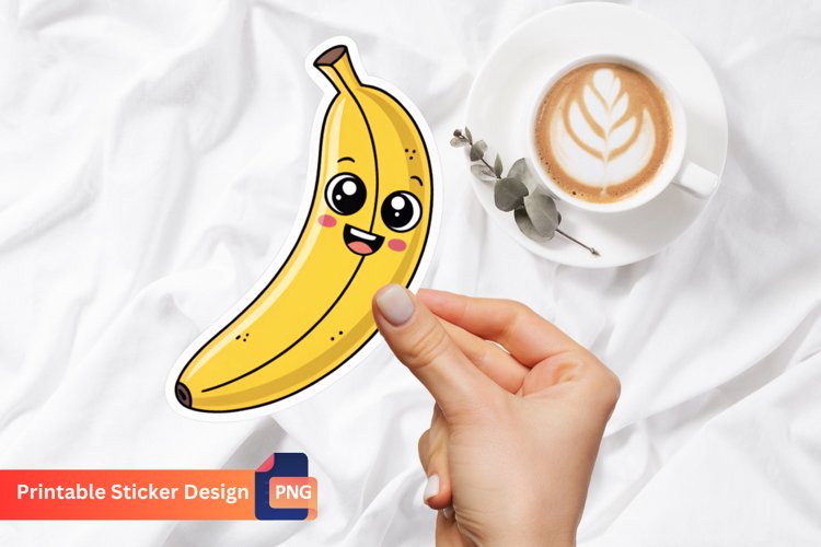 Funny Banana Sticker, Tropical Banana Sticker example image 1