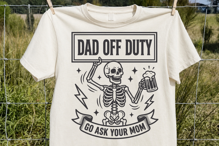 Dad Off Duty Go Ask Your Mom SVG, Funny Beer Skeleton PNG