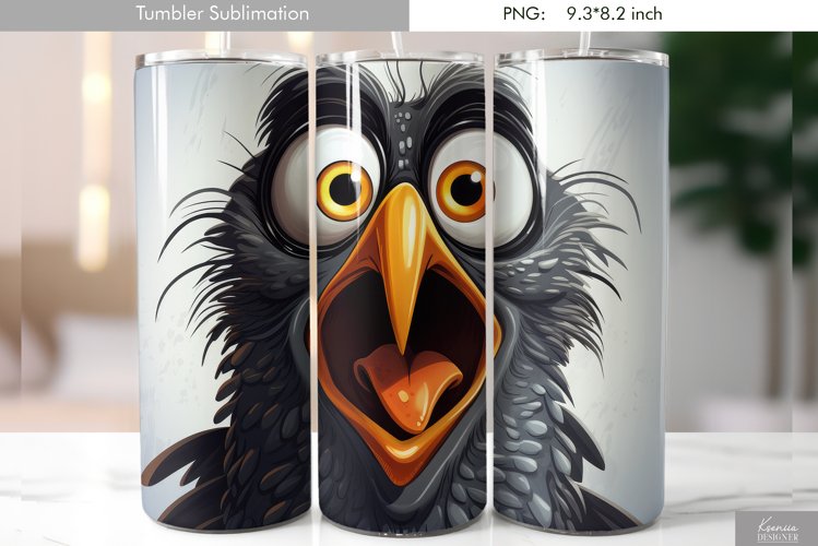 Cartoon Funny Bird Tumbler Sublimation|Grumpy Bird