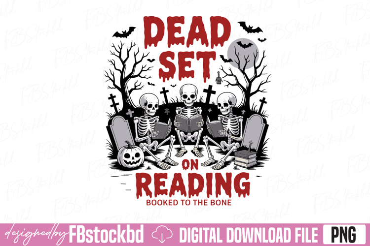 Funny Book Dead Set On Reading Skeleton PNG