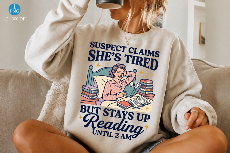 Funny Book Lover PNG Reading Girl Design