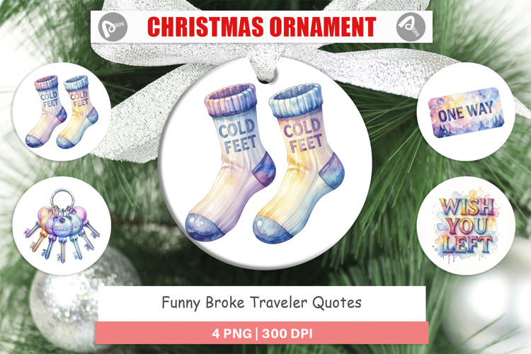 Funny Broke Traveler Quotes Ornament