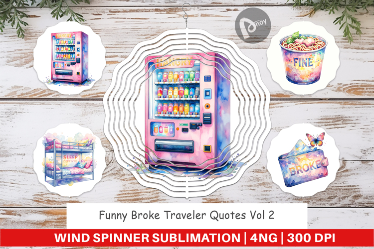 Funny Broke Traveler Wind Spinner