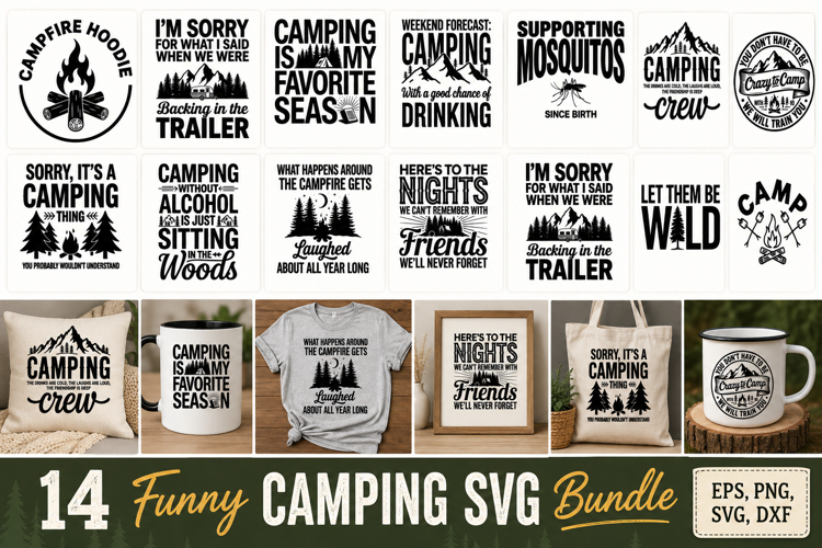 Funny Camping SVG Bundle