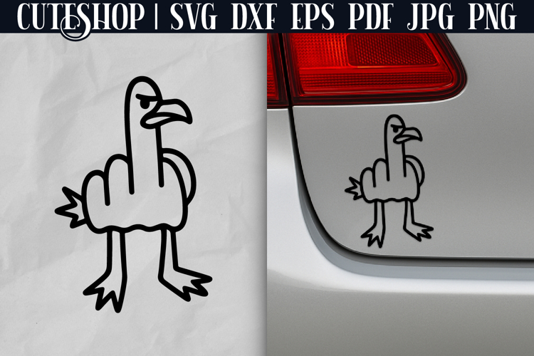 Middle Finger Bird - Funny Car Decal SVG | Car Sticker SVG