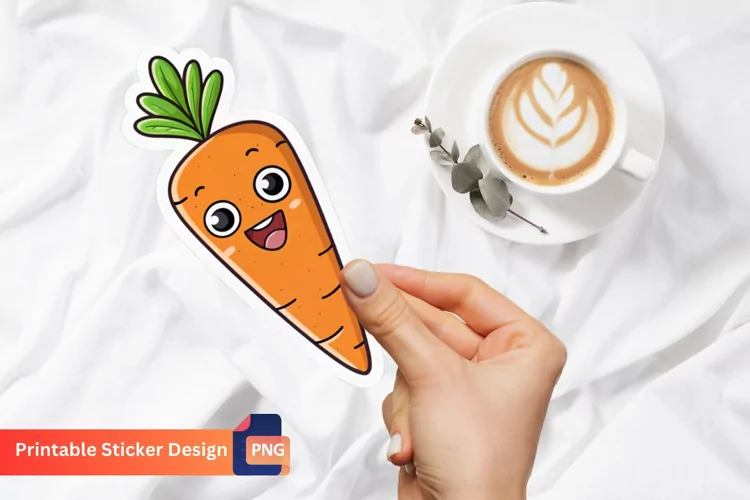 Funny Carrot Sticker, Funny Food Sticker, Vegetable Decals