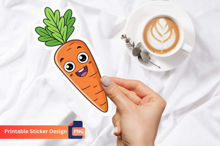 Funny Carrot Sticker, Funny Food Sticker, Vegetable Decals example image 1
