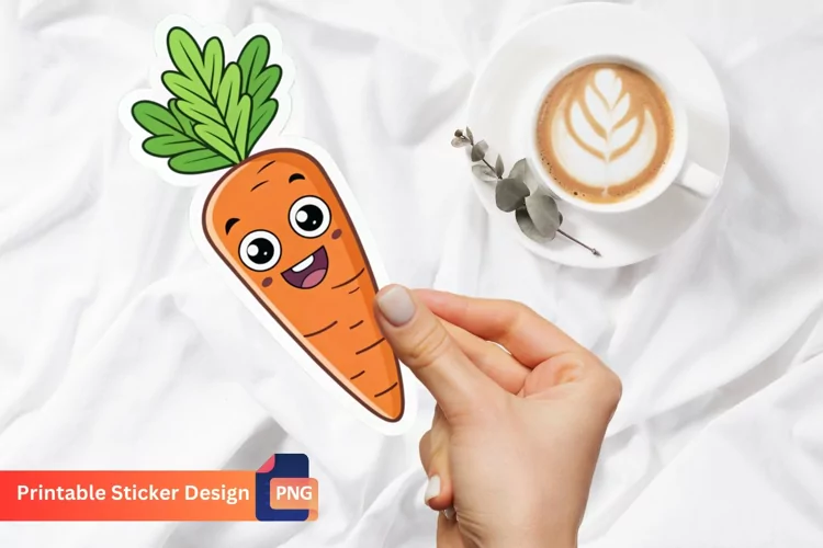 Funny Carrot Sticker, Funny Food Sticker, Vegetable Decals