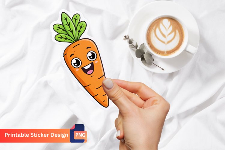 Funny Carrot Sticker, Funny Food Sticker, Vegetable Decals example image 1