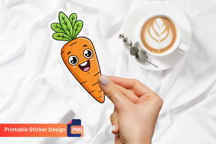 Funny Carrot Sticker, Funny Food Sticker, Vegetable Decals