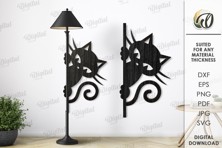 Funny cat sign Laser Cut. Home wall decor SVG